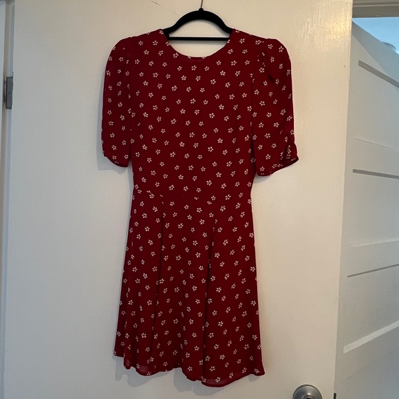 Reformation Bard Mini Dress, Red floral, Size 0 - Picture 4 of 6